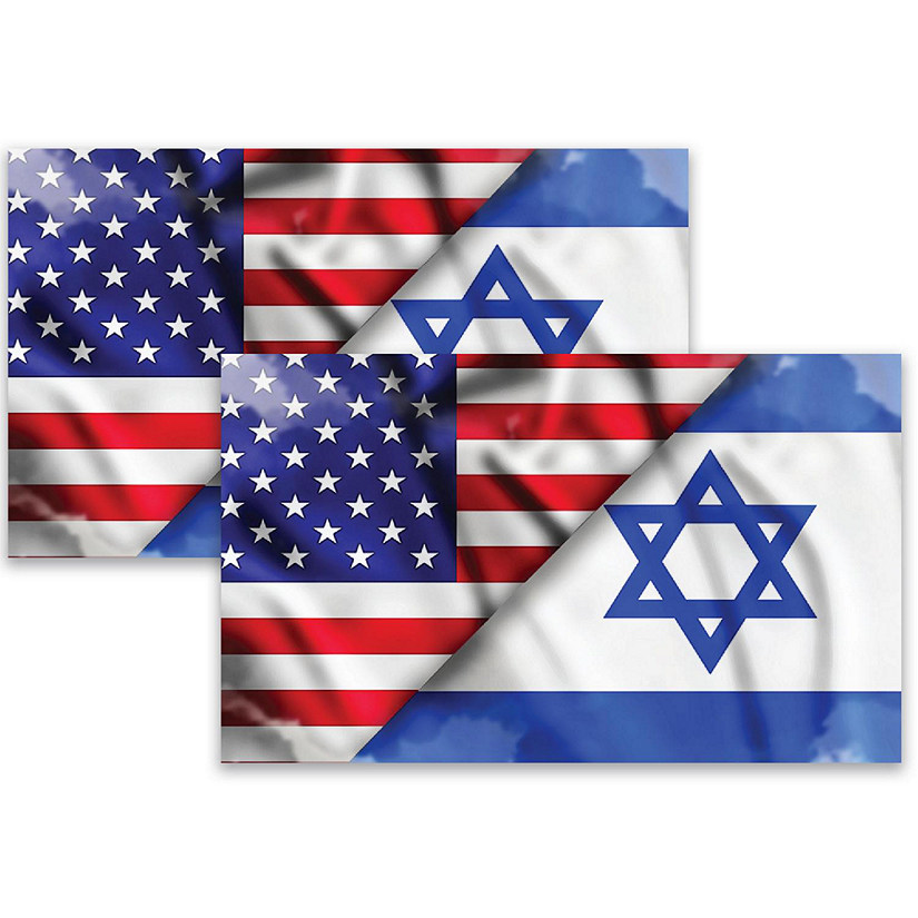 Magnet Me Up American and Israeli Flag Magnet Decal, 3x5 Inches, Blue and White, Heavy Duty Automotive Magnet for Car, Truck, SUV, Support and Stand With Israel Image