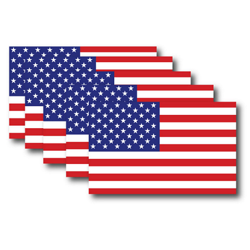 Magnet Me Up American Flag Magnet Decal, 5 Pack, 2.75x4 Inches, Heavy Duty Autotmotive magnet for Car truck SUV Image