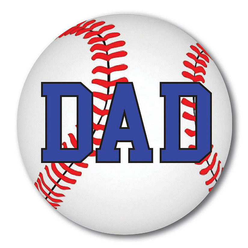 Magnet Me Up Baseball Dad Magnet Decal, 5 Inch Round, Heavy Duty Automotive Magnet for Car Truck SUV Image