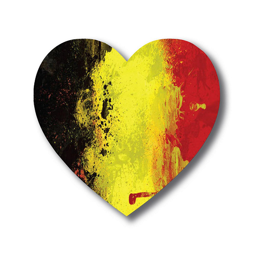 Magnet Me Up Belgium Belgian Brussels Flag Heart Magnet Decal, 5 Inches, Heavy Duty Automotive Magnet for Car Truck SUV Image