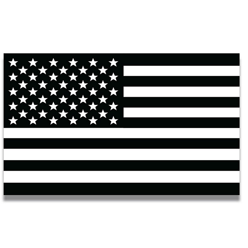 Magnet Me Up Black and White American Flag Magnet Decal, 7x12 Inches, Heavy Duty Automotive Magnet for Car Truck SUV Image