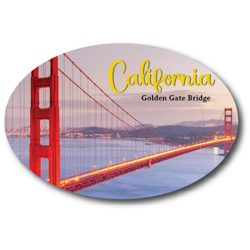 Magnet Me Up California Golden Gate Bridge Scenic Oval Magnet Decal, 4x6 Inch, Automotive Magnet for Car, Truck SUV, Perfect Gift for architectural Enthusiasts Image