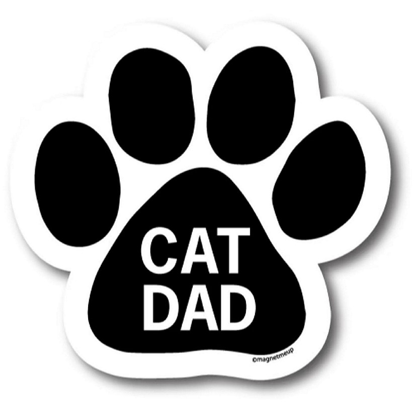 Magnet Me Up Cat Dad Pawprint Magnet Decal, 5 Inch, Heavy Duty Automotive Magnet for Car Truck SUV Image