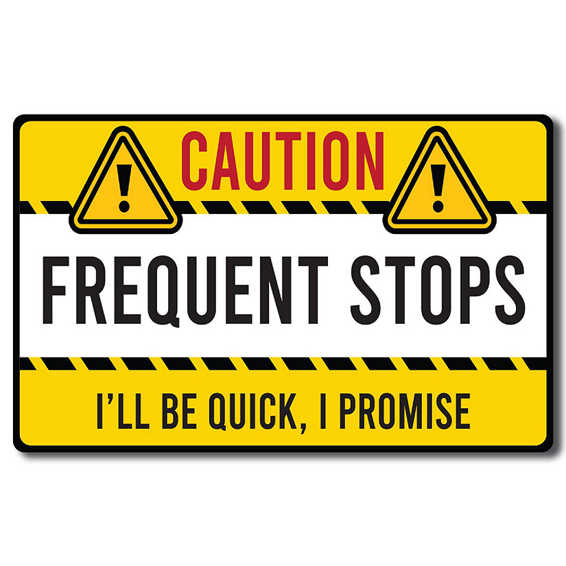 Magnet Me Up Caution Frequent Stops Delivery Driver Magnet Decal, 5x8 inch, Automotive Magnet For Car Truck SUV Great For Delivery Drivers Image