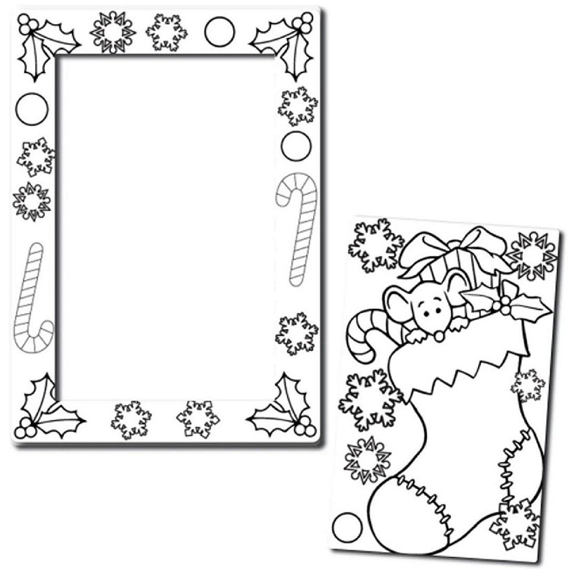 Magnet Me Up Color Your Own Christmas Stocking Picture Frame DIY Holiday Magnet, 5x7 Inches with 3.5x5.5 Inch Cut-Out, Creative Artistic Image