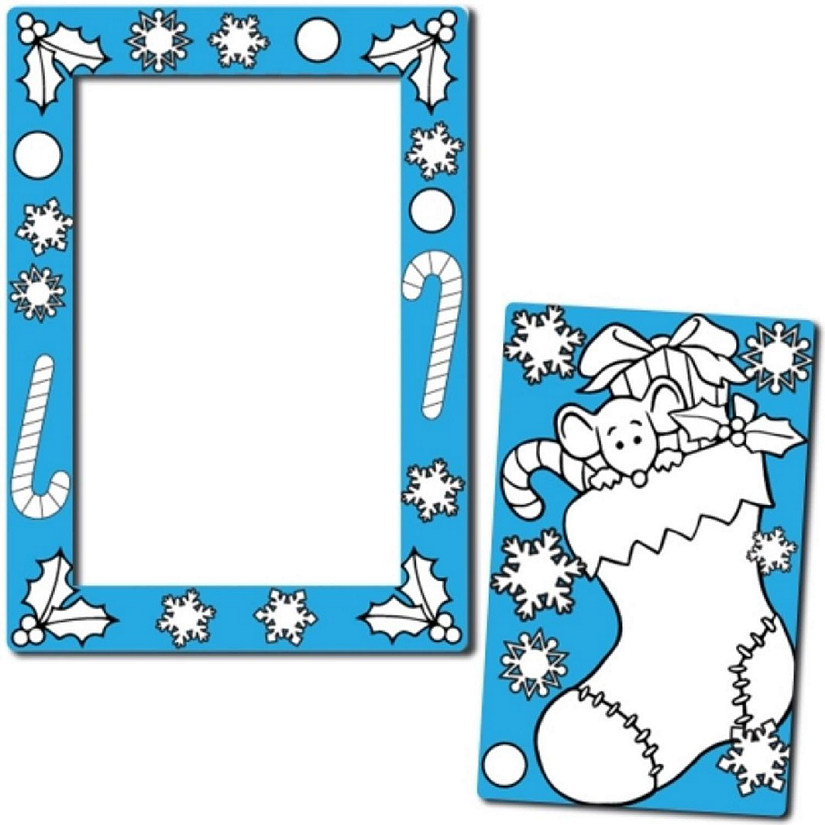 Magnet Me Up Color Your Own Christmas Stocking Picture Frame DIY Holiday Magnet, 5x7 Inches with a 3.5x5.5 Inch Cut-Out, Creative Artistic Image