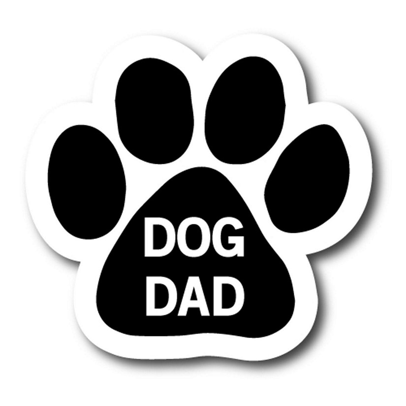 Magnet Me Up Dog Dad Pawprint Magnet Decal, 5 Inch, Heavy Duty Automotive Magnet for Car Truck SUV Image