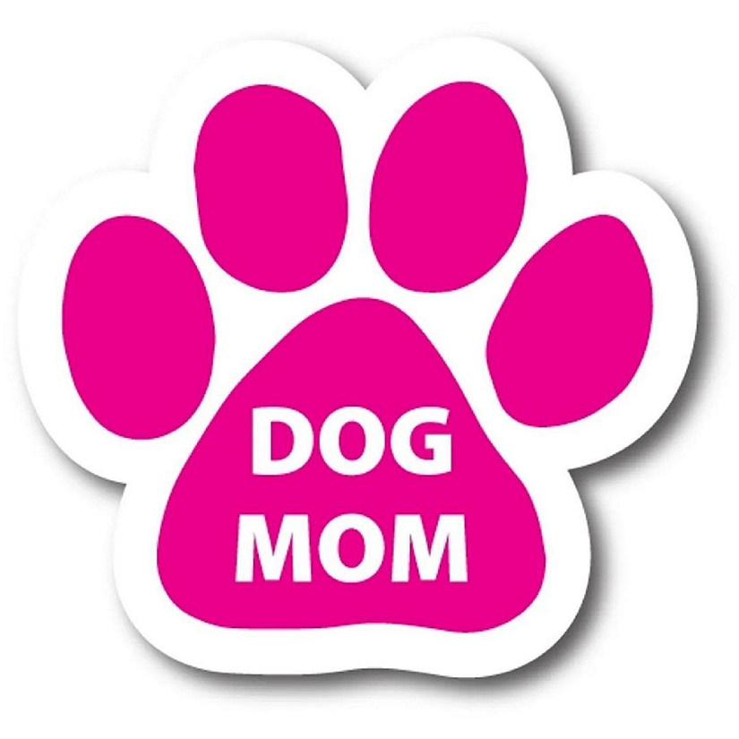 Magnet Me Up Dog Mom Pink Pawprint Magnet Decal, 5 Inch, Heavy Duty Automotive Magnet for Car Truck SUV Image