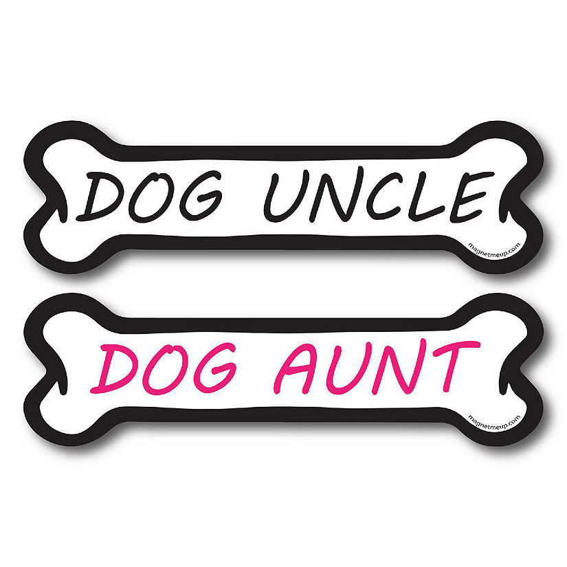 Magnet Me Up Dog Uncle and Dog Aunt Dog Bone Magnet Decal, 2x7 Inches, 2 Pack, Heavy Duty Automotive Magnet for Car Truck SUV Image