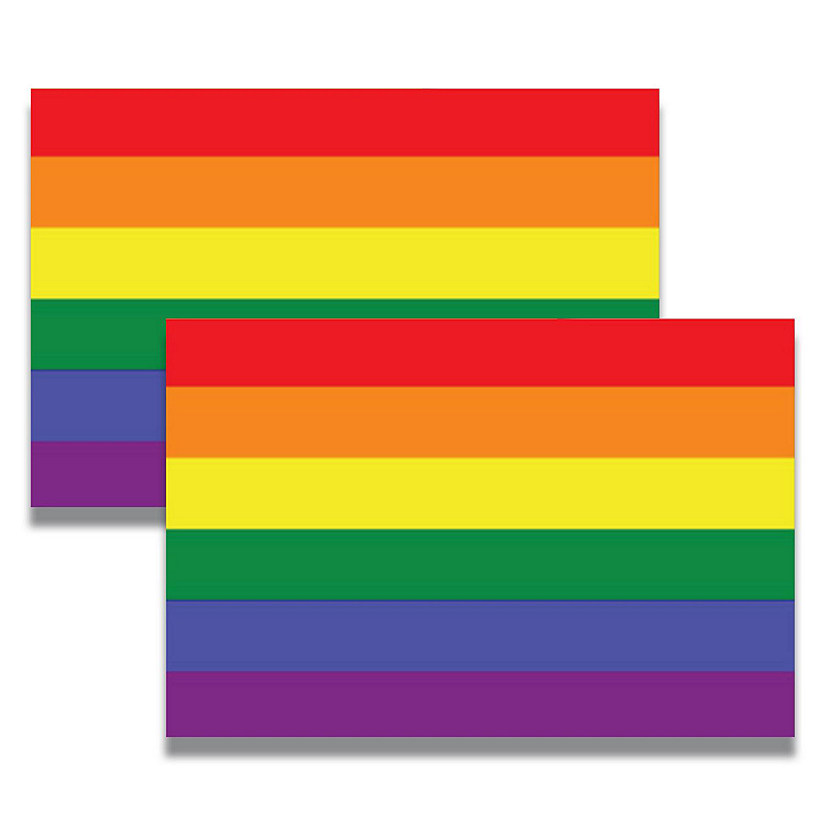 Magnet Me Up Gay Pride LGTBQ Rainbow Flag Car Magnetic Decal, 4x6 Inches, 2 PK, for Car, Truck, SUV, in Support of LGBTQ, Fade Resistant Image