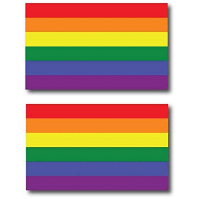 Magnet Me Up Gay Pride LGTBQ Rainbow Flag Magnet Decal, 3x5 Inches, 2 Pack, Heavy Duty Automotive Magnet for Car Truck SUV, in Support of LGBTQ Image