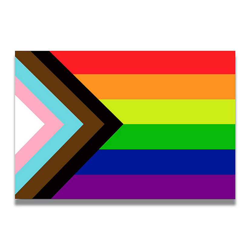 Magnet Me Up Gay Pride Progress Rainbow Flag Magnet Decal, 4x6 Inches, Heavy Duty Automotive Magnet for Car Truck SUV, in Support of LGBTQ Image