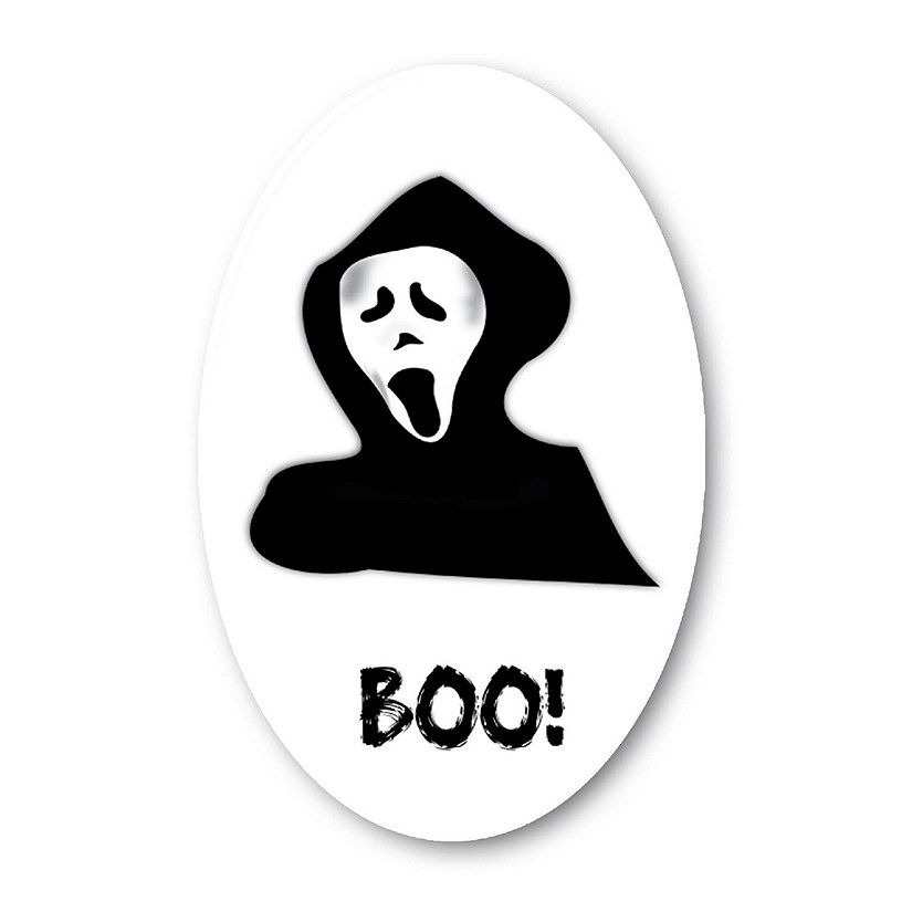 Magnet Me Up Grim Reaper Boo! Oval Magnet Decal, 4x6 Inches, Heavy Duty Automotive Magnet for Car Truck SUV Image