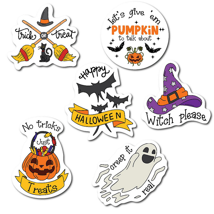 Magnet Me Up Happy Halloween Assorted Magnet Decals, 5 Pack, 5" Automotive Magnet Image