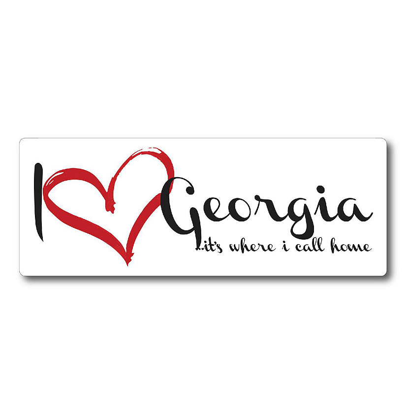 Magnet Me Up I Love Georgia, It's Where I Call Home US State Magnet Decal, 3x8 Inches Heavy Duty Automotive Magnet for Car Truck SUV Image