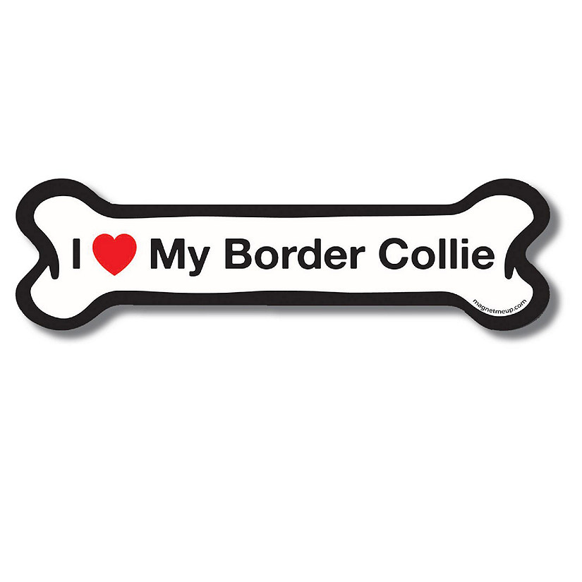Magnet Me Up I Love My Border Collie Dog Bone Magnet Decal, 2x7 Inches, Heavy Duty Automotive Magnet for Car Truck SUV Image