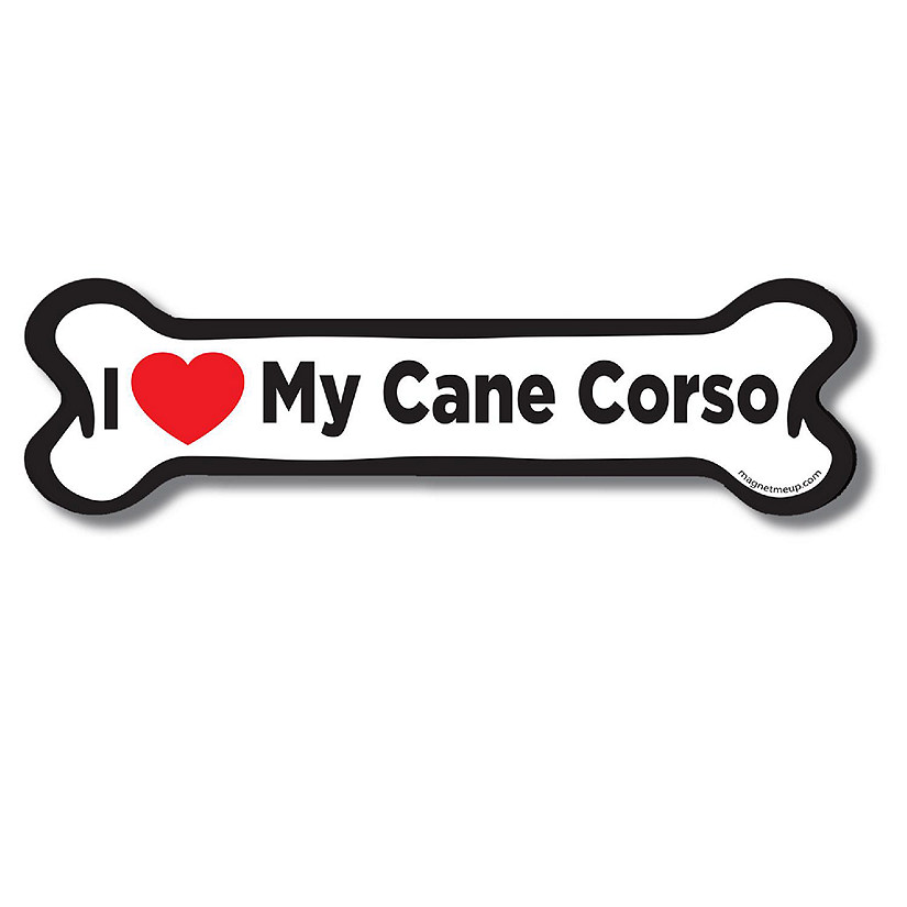 Magnet Me Up I Love My Cane Corso Dog Bone Magnet Decal, 2x7 Inches, Heavy Duty Automotive Magnet for Car Truck SUV Image