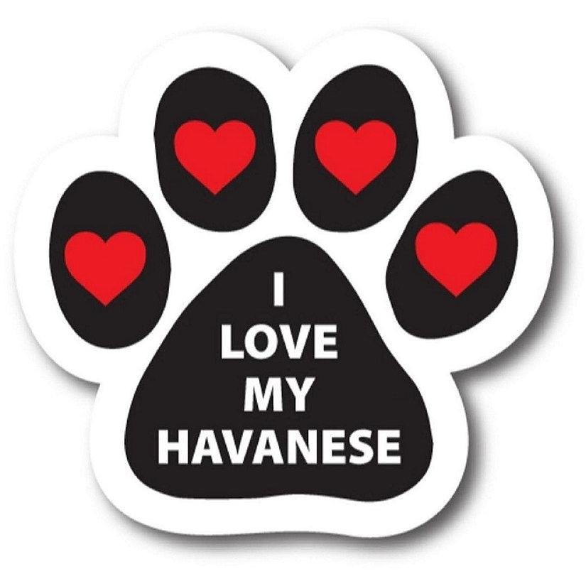 Magnet me Up I Love My Havanese Pawprint Magnet Decal, 5 Inch, Heavy Duty Automotive Magnet for Car Truck SUV Image
