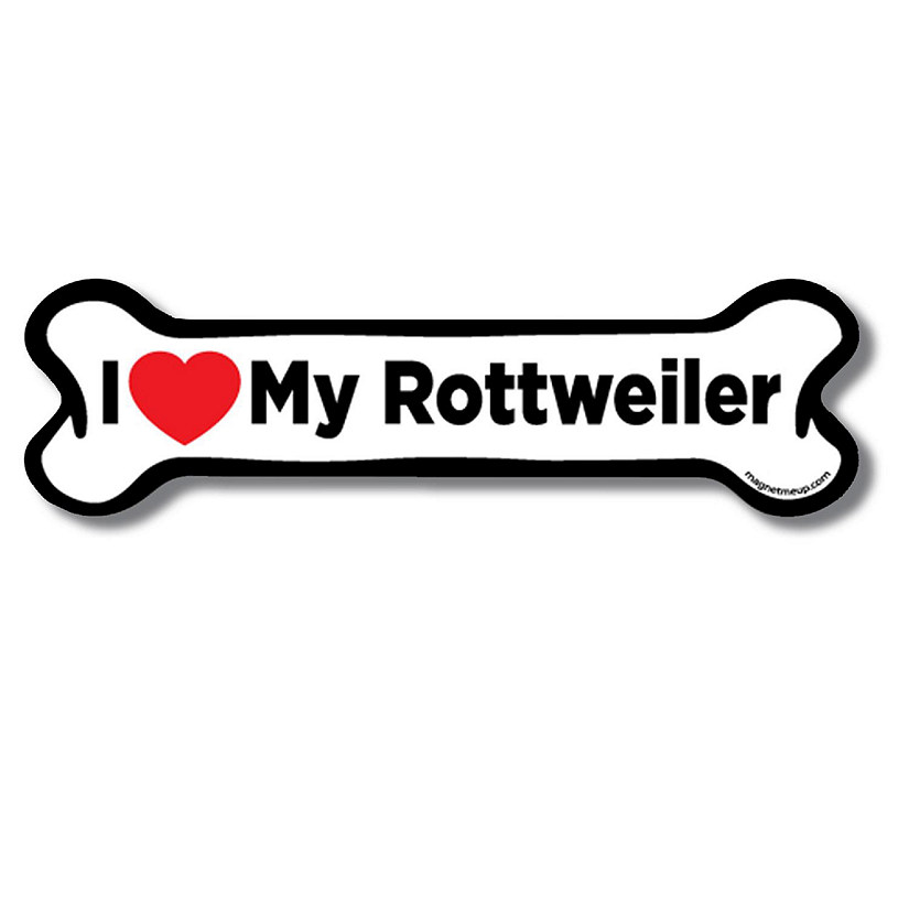 Magnet Me Up I Love My Rottweiler Dog Bone Magnet Decal, 2x7 Inche,s Heavy Duty Automotive Magnet for Car Truck SUV Image
