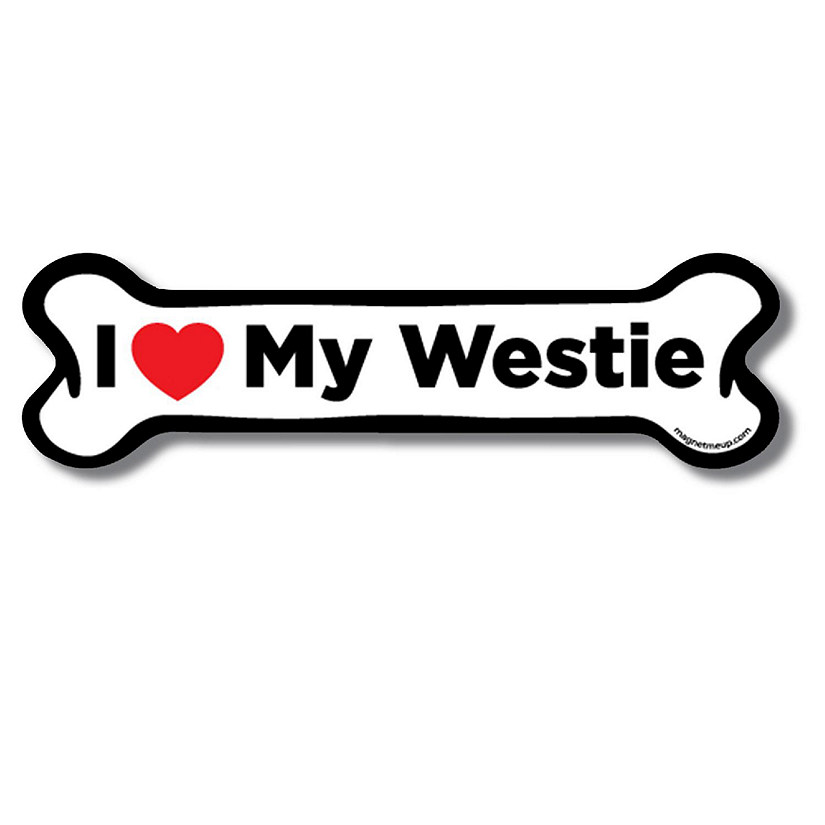 Magnet Me Up I Love My Westie Dog Bone Magnet Decal, 2x7 Inches, Heavy Automotive Magnet for Car Truck SUV Image