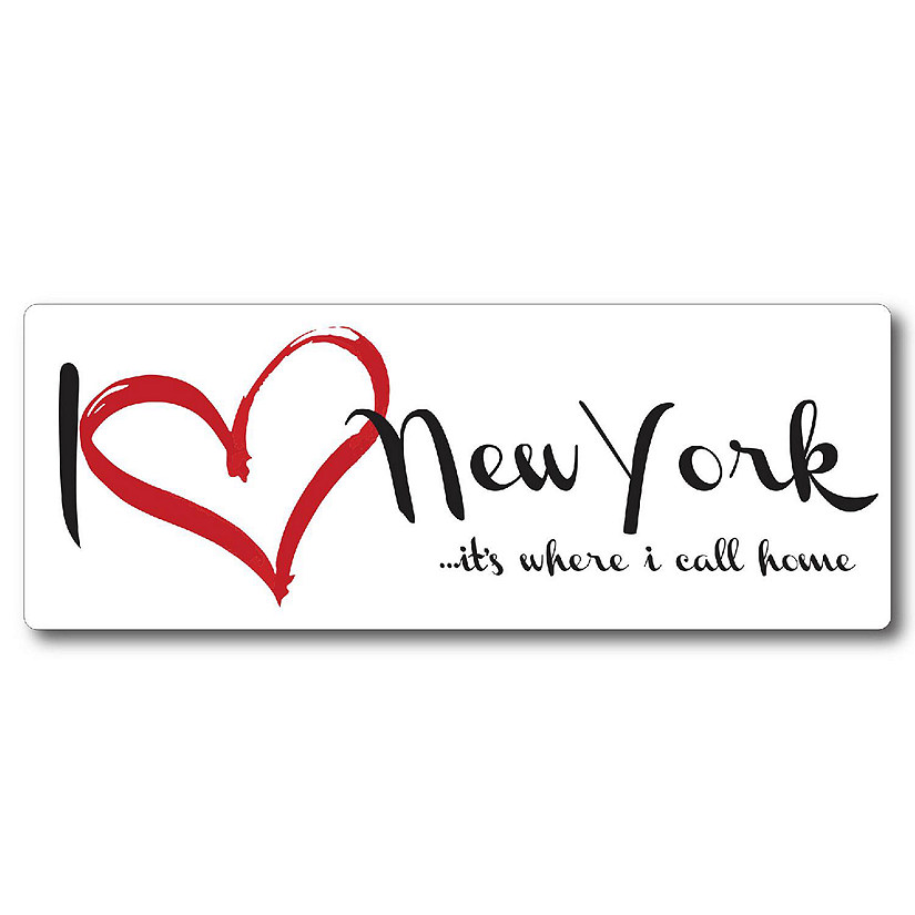 Magnet Me Up I Love New York, It's Where I Call Home US State Magnet Decal, 3x8 Inches Heavy Duty Automotive Magnet for Car Truck SUV Image