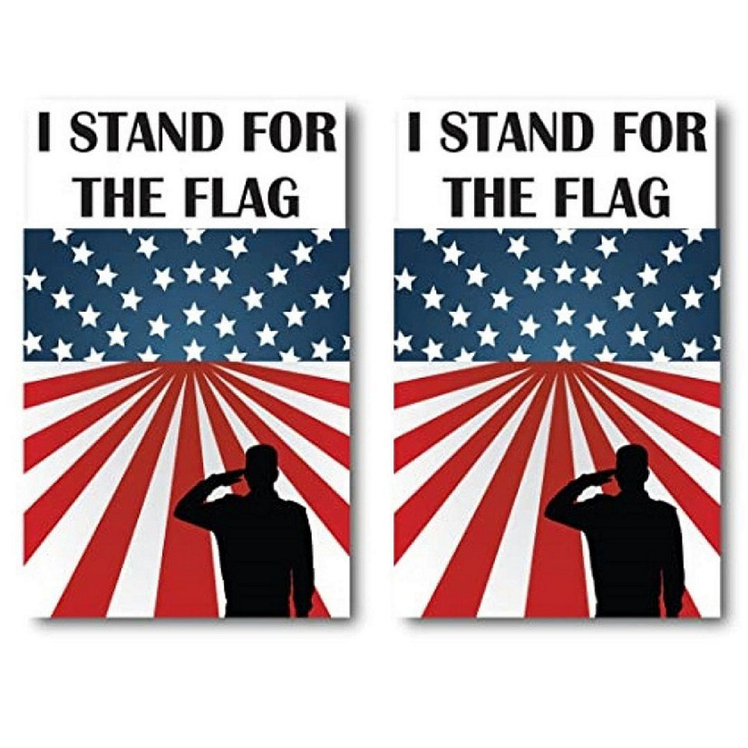 Magnet Me Up I Stand for The Flag American Flag Magnet Decal, 3x5 Inches, 2 Pack, Red, White, Blue, Black, Heavy Duty Automotive Magnet for Car Truck SUV Image