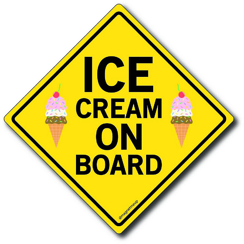 Magnet Me Up Ice Cream On Board Magnet Decal, 5x5 Inches, Heavy Duty Automotive Magnet for Car Truck SUV Image
