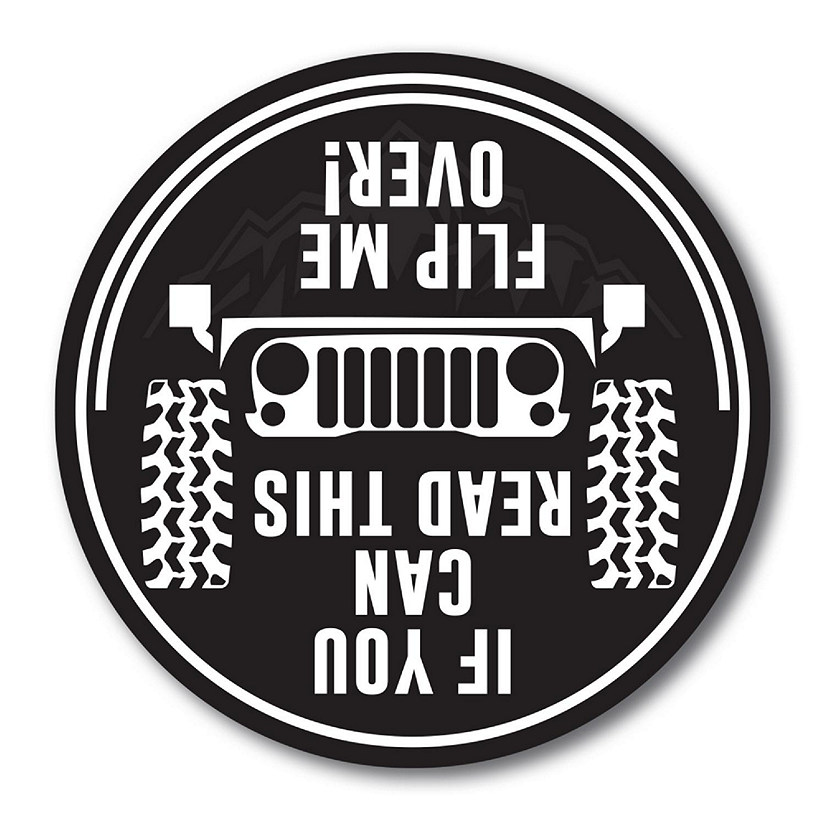 Magnet Me Up If You Can Read This Flip Me Over Jeep Offroading Magnet Decal, 5 inch, Automotive Magnet For Car Truck SUV Or Any Other Magnetic Surface Image
