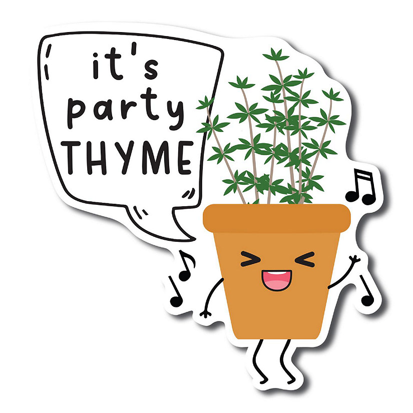 Magnet Me Up It's Party Thyme Cute Funny Plant Succulent Magnet Decal, 5 inches, Heavy Duty Automotive Magnet For Car Truck SUV Or Any Other Magnetic Surface Image