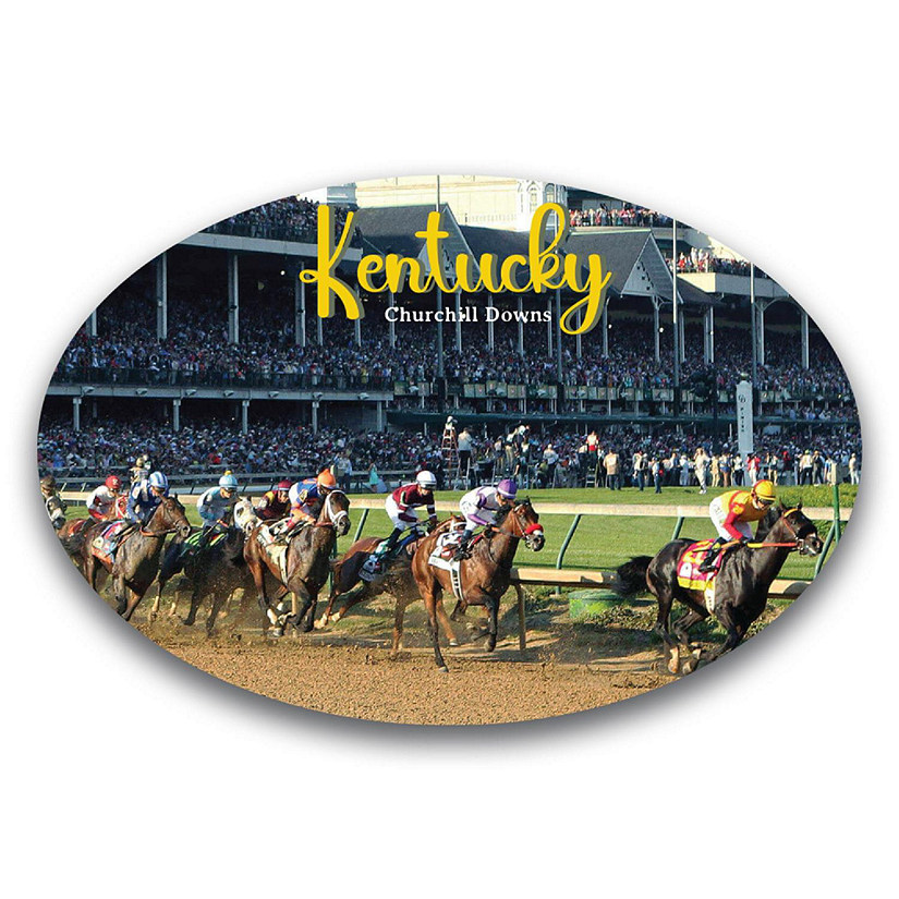 Magnet Me Up Kentucky Churchill Downs Racing Complex Oval Magnet Decal, 4x6 Inch, Heavy Duty Automotive Magnet for Car, Truck, for Kentucky Derby Enthusiast Image