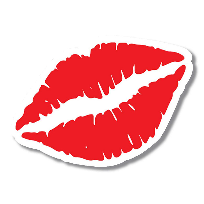 Magnet Me Up Kiss Mark Luscious Blazing Red Lips Magnet Decal, 6 Inches, Heavy Duty Automotive Magnet for Car Truck SUV Image