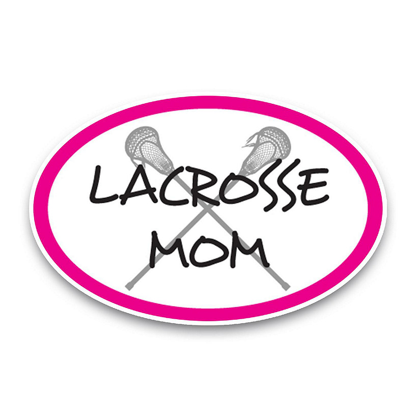 Magnet Me Up Lacrosse Mom Sports Pink Oval Magnet Decal, 4x6 Inches, Heavy Duty Automotive Magnet for Car Truck SUV Image