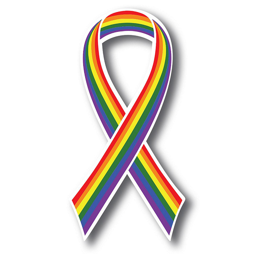 Magnet Me Up LGBTQ Gay Pride Flag Ribbon in Support of LGBTQ Rights Magnet Decal, 3.5x7 Inches, Waterproof for Car, Truck, SUV or Any Other Magnetic Surfaces Image