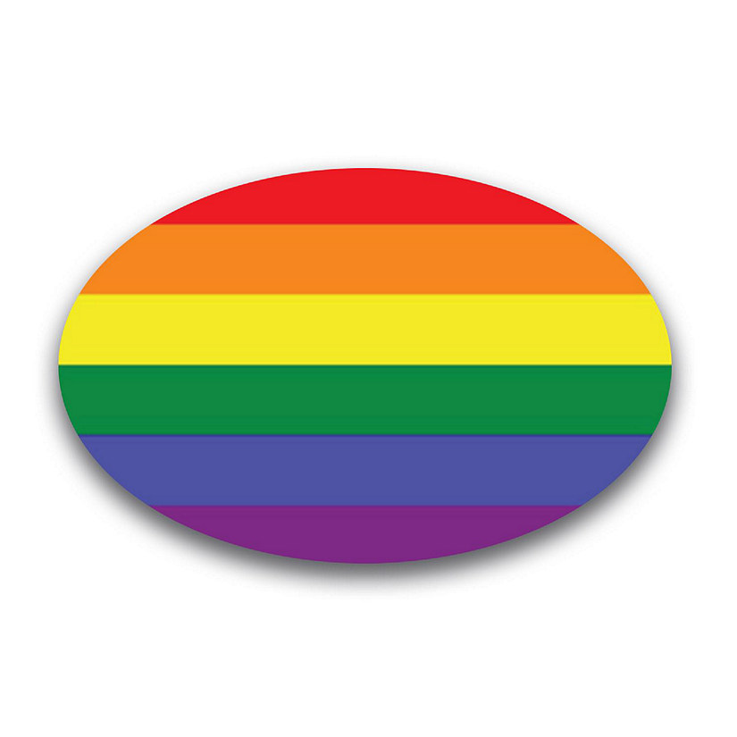 Magnet Me Up LGBTQ Oval Magnet Decal, 4x6 Inches, Heavy Duty Automotive Magnet for Car Truck SUV, In Support of LGBTQ and Gay Pride Image