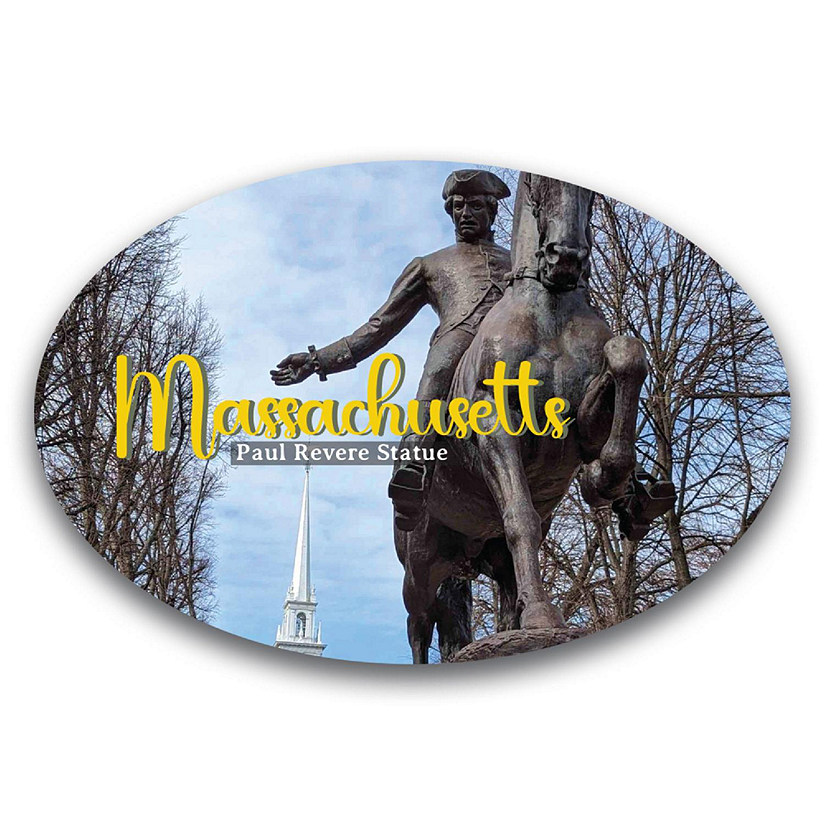 Magnet Me Up Massachusetts Paul Revere Statue Oval Magnet Decal, 4x6 Inch, Heavy Duty Automotive Magnet for Car, Truck, for American Revolutionary Enthusiast Image
