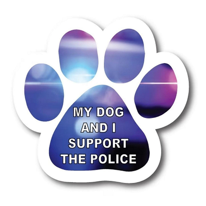 Magnet me Up My Dog and I Support the Police Pawprint Magnet Decal, 5 Inch, Heavy Duty Automotive Magnet for car Truck SUV Image