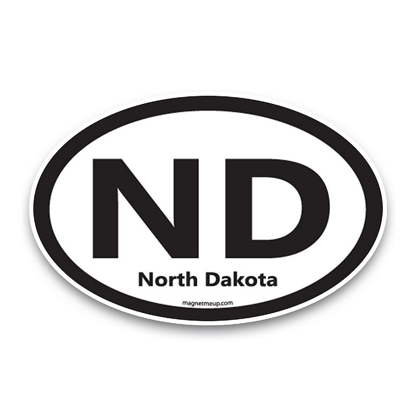Magnet Me Up ND North Dakota US State Oval Magnet Decal, 4x6 Inches, Heavy Duty Automotive Magnet for Car Truck SUV Image
