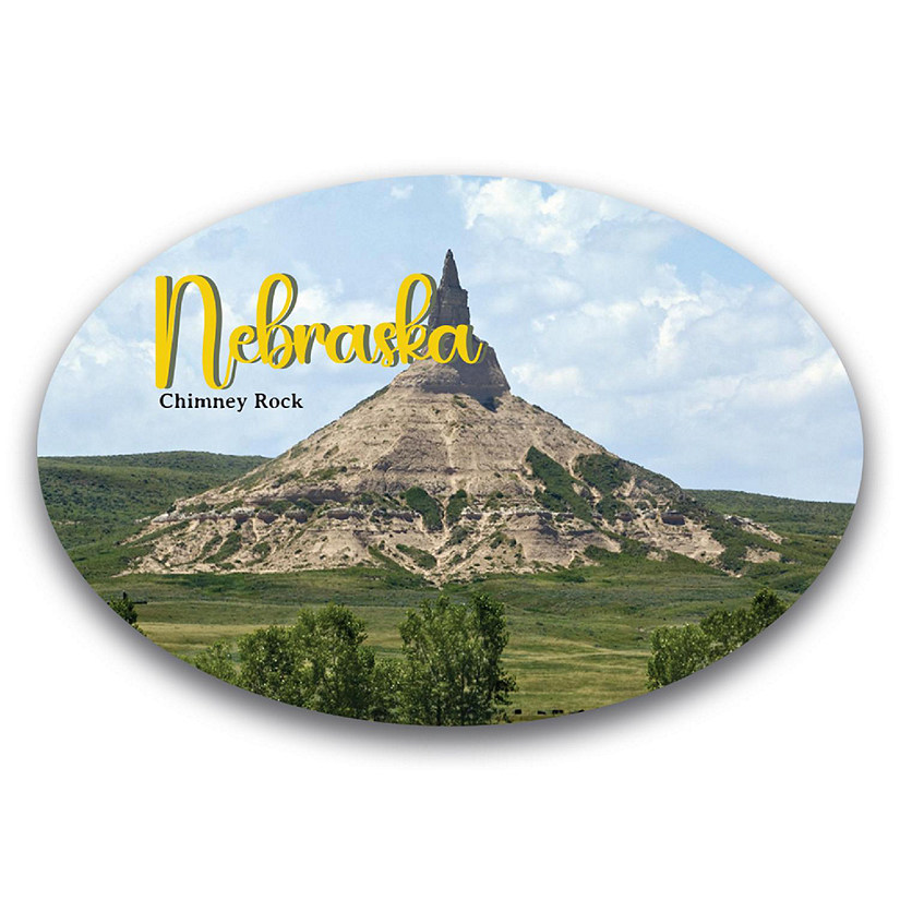 Magnet Me Up Nebraska Chimney Rock State Scenic Oval Magnet Decal, 4x6 inch, Automotive Magnet for Car, Great Gift or Souvenir for Nature Enthusiasts Image