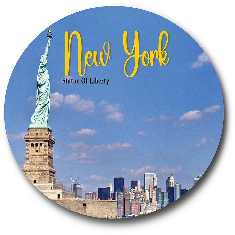 Magnet Me Up New York City Skyline Statue of Liberty State Scenic Oval Magnet Decal, 4x6 inch, Automotive Magnet for Car, Great Gift Image