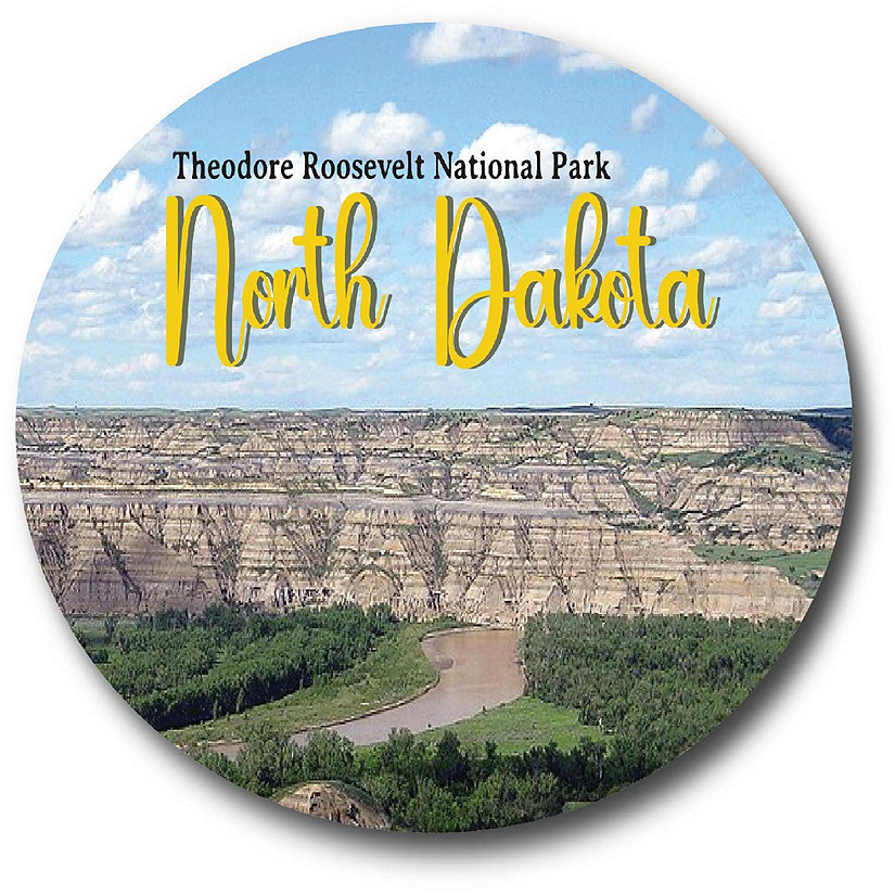 Magnet Me Up North Dakota Theodore Roosevelt National Park State Scenic Oval Magnet Decal, 4x6 inch, Automotive Magnet for Car, Great Gift Image