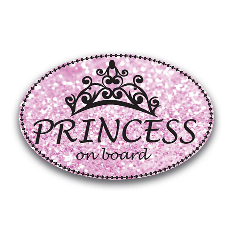 Magnet Me Up Princess On Board Pink Oval Magnet Decal, 4x6 Inches, Heavy Duty Automotive Magnet for Car Truck SUV Image