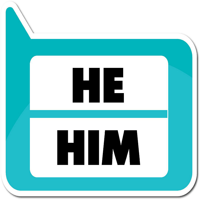 Magnet Me Up Pronoun He Him Magnet Decal, 4x5 inch, Automotive Magnet for Car, Truck, SUV Or Any Magnetic Surface, In Support of Transgender and Self Expression Image
