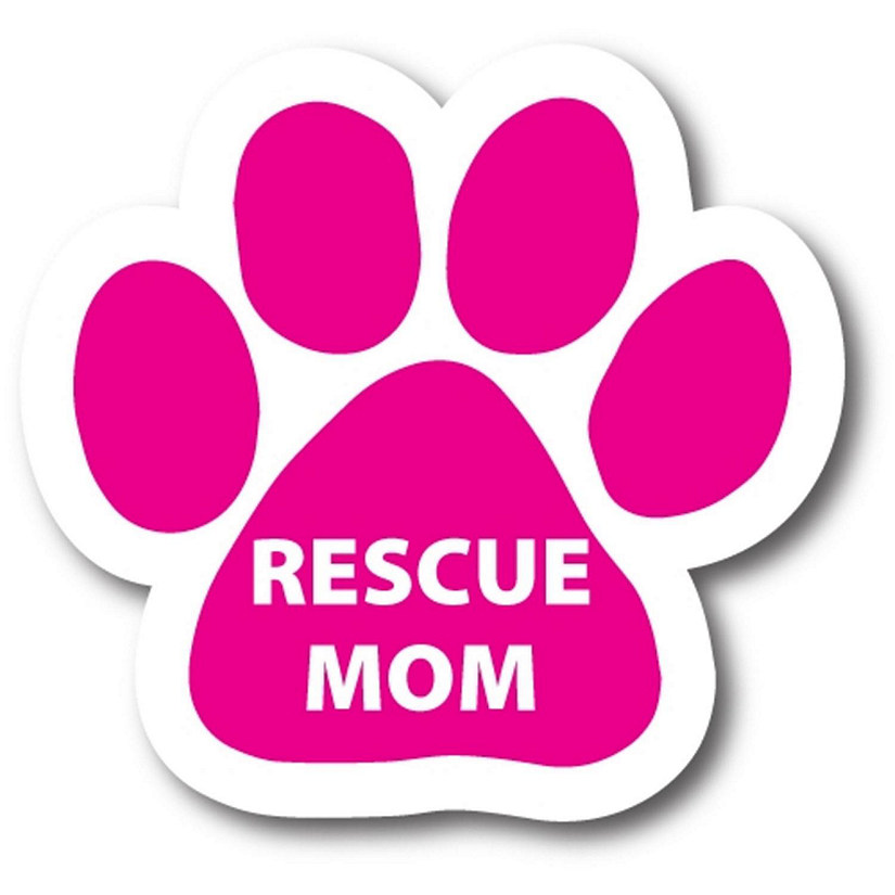 Magnet Me Up Rescue Mom Pink Pawprint Magnet Decal, 5 Inch, Heavy Duty Automotive Magnet for Car Truck SUV Image