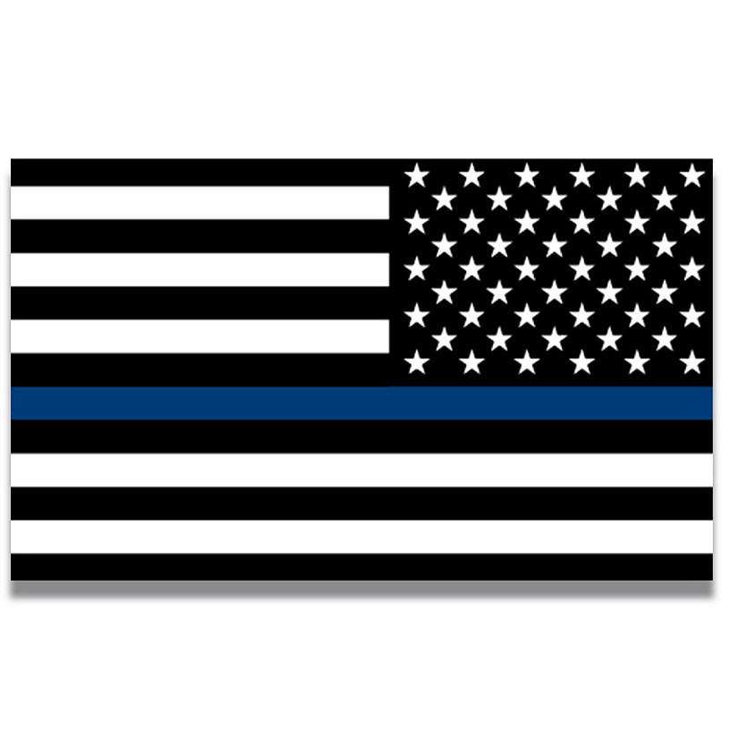 Magnet Me Up Reversed Thin Blue Line American Flag Automotive Magnet Decal, 7x12 In, for Car Truck or SUV, In Support of Police and Law Enforcement Officers Image