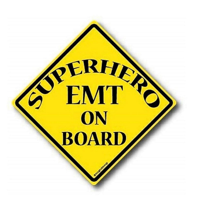 Magnet Me Up SuperHero EMT On Board Magnet Decal, 5x5 Inches, Heavy Duty Automotive Magnet for Car Truck SUV Image