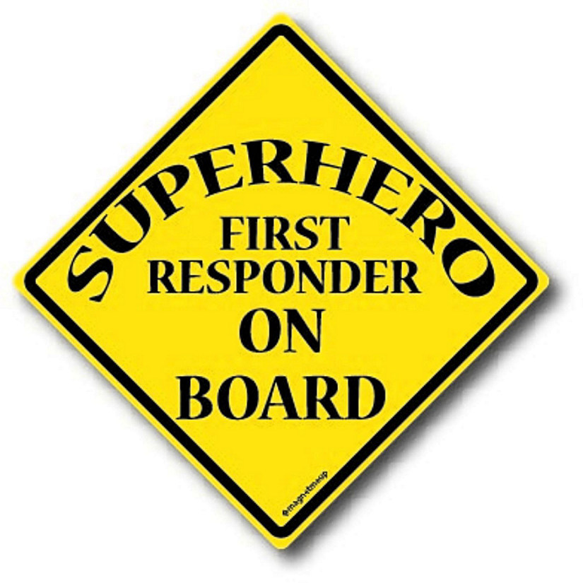 Magnet Me Up SuperHero First Responder On Board Magnet Decal, 5x5 Inches, HeavyDuty Automotive Magnet for Car Truck SUV Image