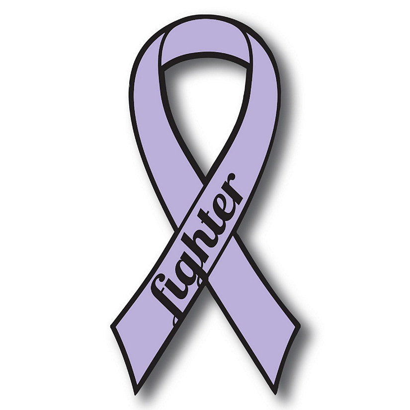 Magnet Me Up Support All Cancer Fighter Lavender Ribbon Magnet Decal, 3.5x7 Inches, Heavy Duty Automotive Magnet for Car Truck SUV Image