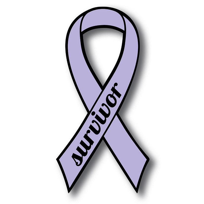 Magnet Me Up Support All Cancer Survivor Lavender Ribbon Magnet Decal, 3.5x7 Inches, Heavy Duty Automotive Magnet for Car Truck SUV Image