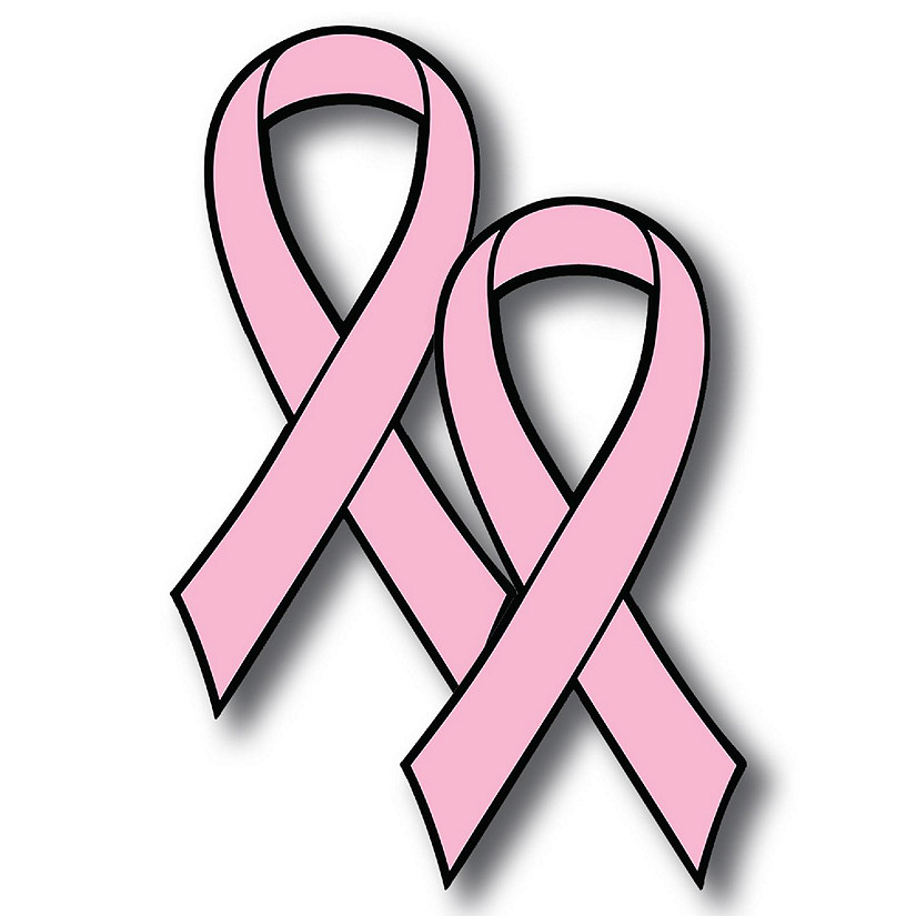 Magnet Me Up Support Breast Cancer Awareness Pink Ribbon Magnet Decal, 2 Pack, 3.5x7 Inches, Heavy Duty Automotive Magnet for Car Truck SUV Image