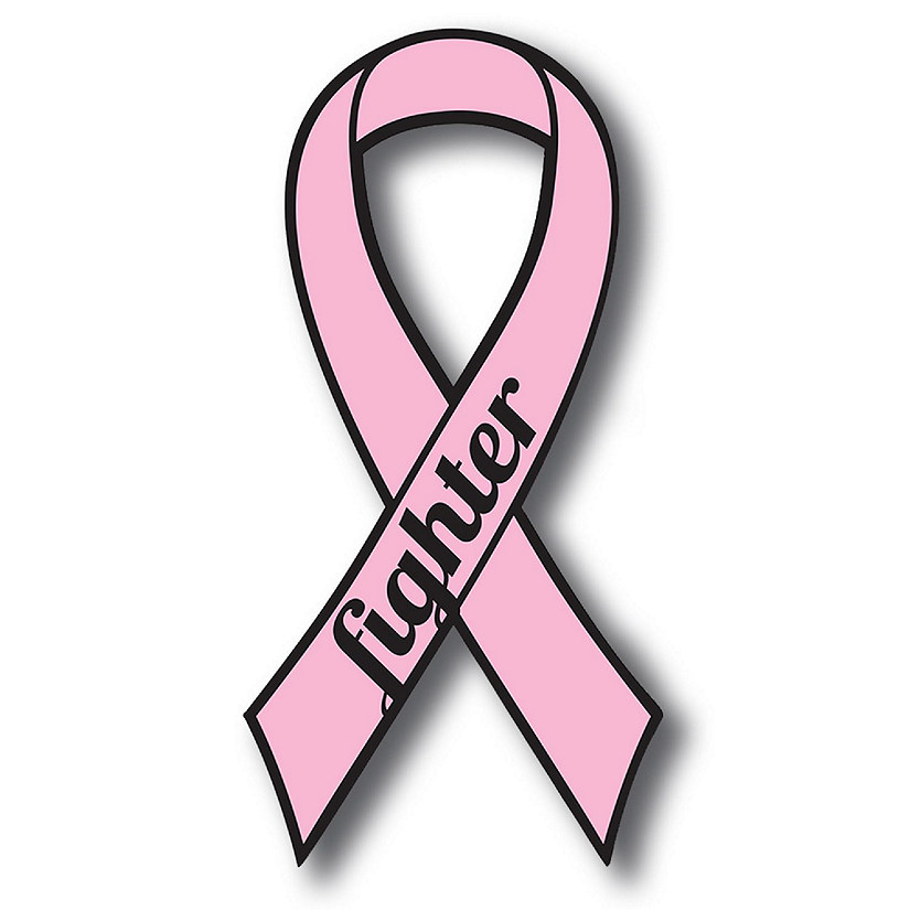 Magnet Me Up Support Breast Cancer Fighter Pink Ribbon Magnet Decal, 3.5x7 Inches, Heavy Duty Automotive Magnet for Car Truck SUV Image